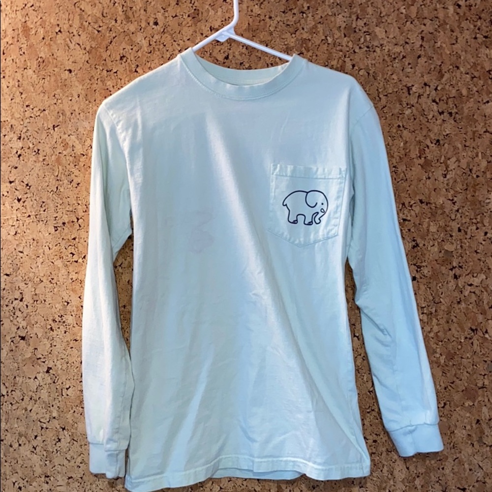 Light teal ivory Ella long sleeve top